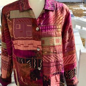 Parsley & Sage Silk multi colored patchwork Jacket